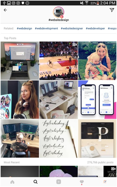 Instagram hashtag niche