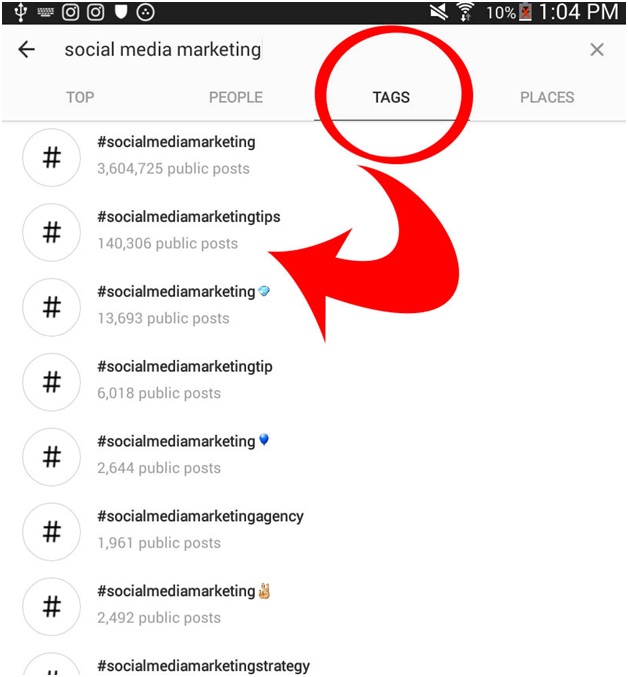 density of hashtags
