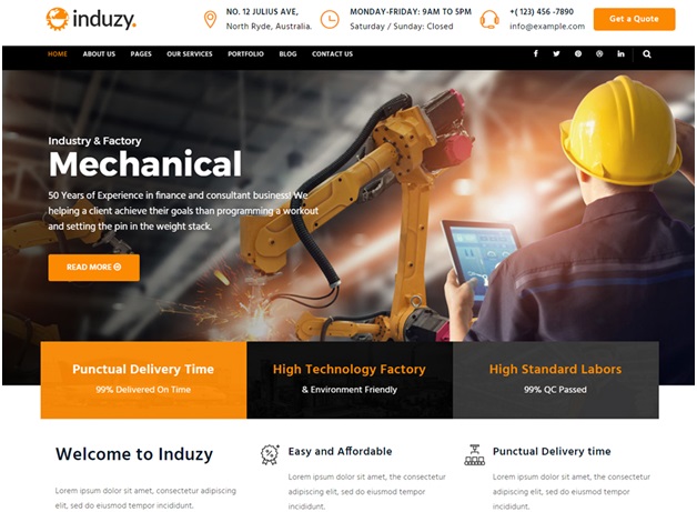 construction website design ideas
